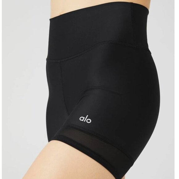 Alo Yoga 5" Airlift Double Trouble Biker Short w/ Mesh • Black • Women’s M NWOT - Picture 5 of 12